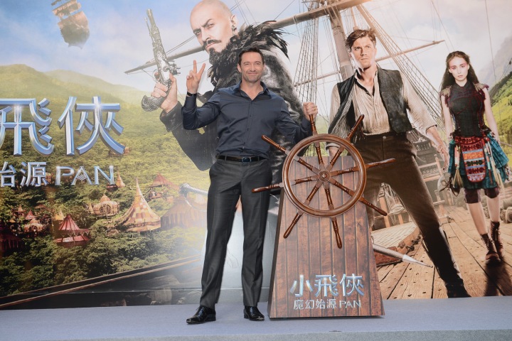 Hugh Jackman at Hong Kong junket for Warner Bros. Pictures and RatPac-Dune Entertainment s action adventure PAN, a Warner Bros. Pictures release. Photo courtesy of Warner Bros. Pictures.